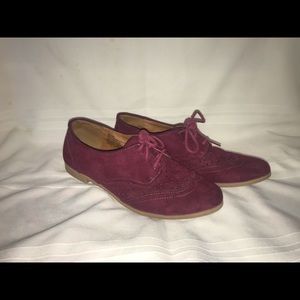 Burgundy Velvet Saddle Shoe